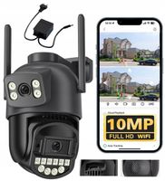 PODWÓJNA KAMERA ZEWNĘTRZNA FHD 2X5MP ZOOM OBROTOWA IP WIFI ALARM DETEKCJA