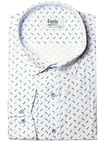Duża koszula męska Espada biała ze wzorkiem duży rozmiar regular casual 6XL-53/54