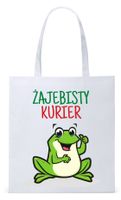 Dla Kuriera Dostawcy Torba Eco Biała Shopper Z Nadrukiem Ze Zdjęciem