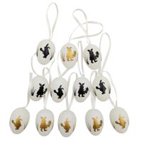 JAJKA WIELKANOCNE ZAWIESZKI JAJKO DO ZAWIESZENIA BIAŁE OZDOBY PISANKI 12szt