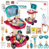 ZESTAW MAŁEGO LEKARZA MAŁY DOKTOR WÓZEK LEKARSKI 29 EL. RENTGEN DLA DZIECI