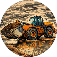 Opłatek na tort Koparka Spych Ładowacz Maszyna Budowlana Ostrówek