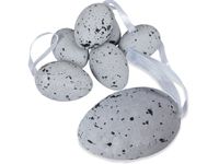 Jajka styropianowe nakrapiane z zawieszką wielkanoc dekoracja 6szt