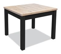 Stół dąb artisan nogi czarne kwadratowy 90x90x190