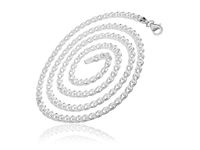 Elegancki srebrny klasyczny łańcuszek łańcuch mona