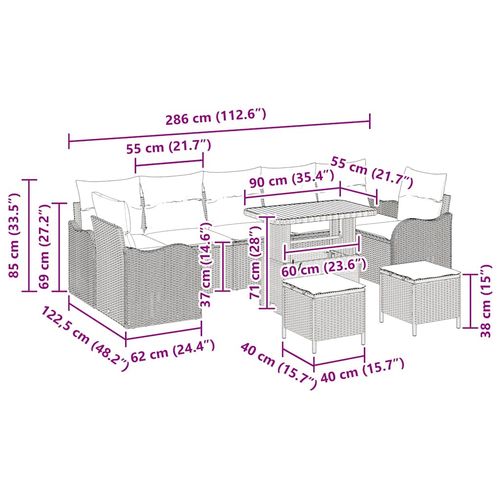 Zestaw Sof na Ogród 10 pcs Czarny polirattan na Arena.pl