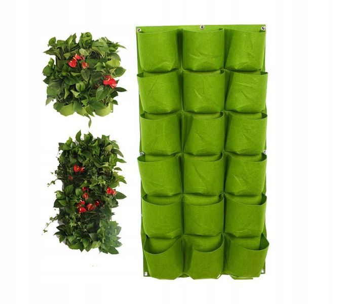 Doniczka WISZĄCA FILC Kaskada WARZYW ZIÓŁ TRUSKAWEK Ogród 18 miejsc zdjęcie 1