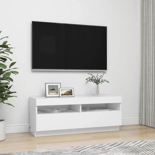 Szafka pod TV z oświetleniem LED, biała, 100x35x40 cm na Arena.pl