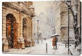 Obraz 100x70cm Zimowy Spacer Starym Miastem