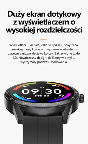 SMARTWATCH MĘSKI G. Rossi SW018-1 silver/black (sg012a) WŁASNE TARCZE na Arena.pl