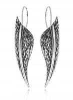 SREBRNE WISZĄCE KOLCZYKI POSTARZANE SKRZYDŁA p.925