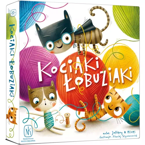 Gra planszowa dla dzieci o kotach biegających za kłębkiem Kociaki łobuziaki na Arena.pl