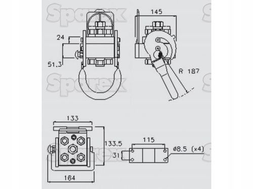 Multizłącze Hydrauliczne Gniazdo - 4 Porty 3/8'' na Arena.pl