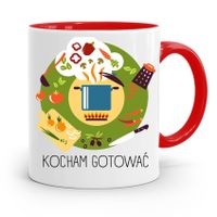 Kubek Czerwony Kucharza Kucharki Kocham Gotować Z Nadrukiem Ze Zdjęciem