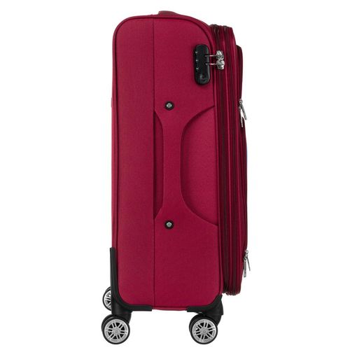 zestaw walizek podróżnych w czerwono-niebieskim kolorze z wysuwaną na Arena.pl