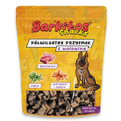 BARKITOS SNACKS Półwilgotny przysmak dla psów wołowina 150g na Arena.pl