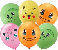 ZESTAW BALONÓW Z NADRUKIEM POKEMON DEKORACJA URODZINOWA NA IMPREZE