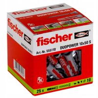 Kołki rozporowe z wkrętem paczka zestaw DUOPOWER 10mm x 50mm 25szt. Fischer