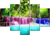 105CM 150CM OBRAZ 5 ELEM KOLOROWY WODOSPAD DRUK
