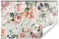 Fototapeta Do Salonu Różowe KWIATY Natura 300cm x 210cm
