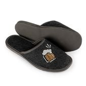 ciepłe kapcie męskie r.43 z filcu z haftem idealne na prezent km-13-bl-43