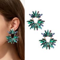 Kolczyki VIRAL wyjście damskie wizytowe sztyft efektowne złote zielone