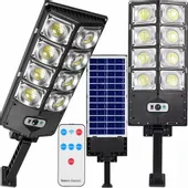 MOCNA LAMPA SOLARNA 800W Z CZUJNIKIEM ZMIERZCHU RUCHU WODOODPORNA Z PILOTEM