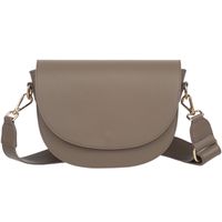 VERA PELLE torebka skórzana listonoszka z paskiem na ramię V504 taupe