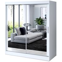 Szafa Przesuwna 180cm KARL Biel Garderoba 2 wnętrza