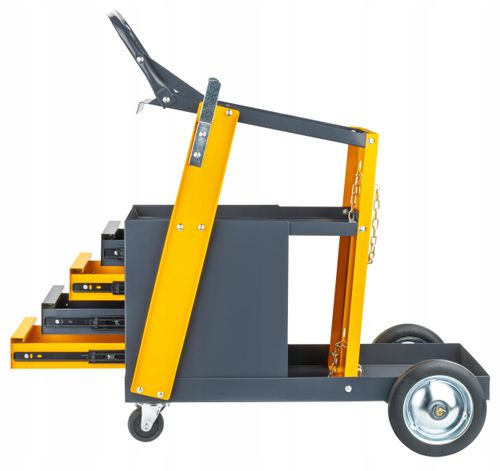 WÓZEK SPAWALNICZY DO SPAWAREK Z PÓŁKĄ NA BUTLE SZUFLADY STABILNY MOBILNY na Arena.pl