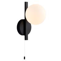Ścienna lampa kula L&-194081 Light& z włącznikiem IP44 czarna