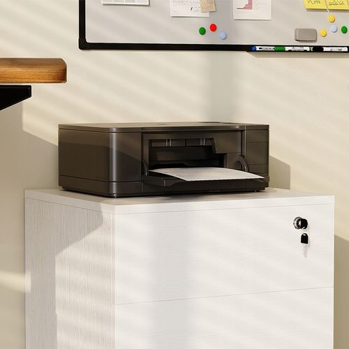 Kontenerek biurowy biały na kółkach z szufladami mobilna szafka na Arena.pl