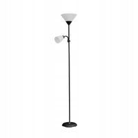 Lampa Lampka Stojąca Podłogowa Do Czytania Podwójna E27 + E14 Czarna 175 cm