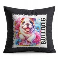 PODUSZKA CZARNA PREZENT - PIES PSY PIESEK RASA BULLDOG