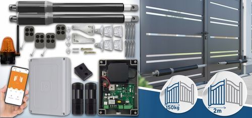 Zestaw do Bramy Dwuskrzydłowej DE200 2x2m 300kg WiFI Fotokomórka 4xPilot na Arena.pl