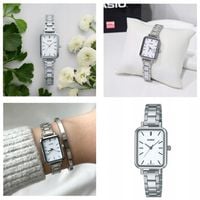 ZEGAREK DAMSKI CASIO LTP-V009 srebrny bransoletka + BOX + GRAWER