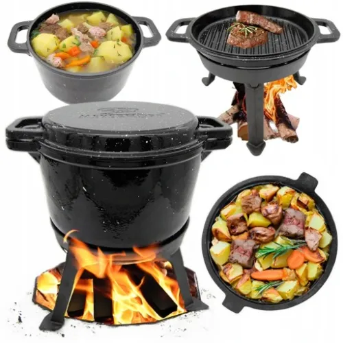 Kociołek żeliwny emaliowany MARMUREK 3w1 8 l na Arena.pl