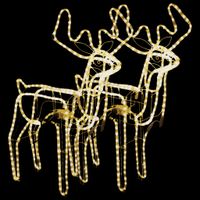 Renifery z ruchomymi głowami i ciepłym białym LED, 2 szt.