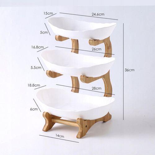 PATERA 3 PIĘTROWA KOSZ NA OWOCE WARZYWA STOJAK BAMBUSOWY TACA DUŻA na Arena.pl