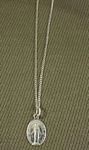 SREBRNY ZESTAW KOMUNIJNY ŁAŃCUSZEK+CUDOWNY MEDALIK na Arena.pl