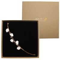 Bransoletka ślubna KWIATOWA delikatna łańcuszki HANDMADE KOKONET 6-0030