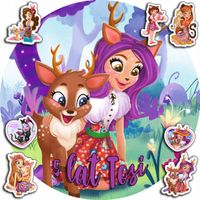 OPŁATEK NA TORT 30CM - ENCHANTIMALS BAJKA + IMIĘ + GRATIS! 24CM 26CM