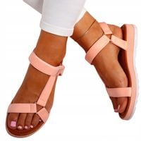 SANDAŁY DAMSKIE LETNIA ELEGANCKIE PŁASKIE NA RZEP