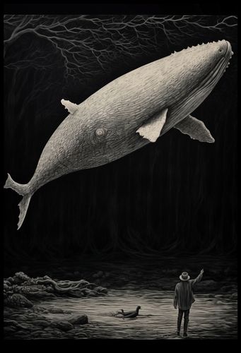 Plakat 67,5x100cm Biały Wieloryb na Arena.pl