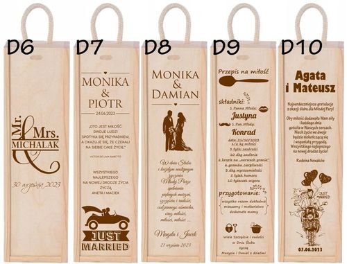 PODZIĘKOWANIA DLA RODZICÓW ŚWIADKÓW CHRZESTNYCH ŚLUB SKRZYNKA NA WINO na Arena.pl