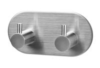 Wieszak na ręczniki 2 haczyki TIMO samoprzylepny stal nierdzewna