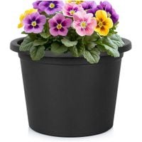 Doniczka Ogrodowa Donica Zewnętrzna Plastikowa Okrągła Czarna 27,5x19,5 cm