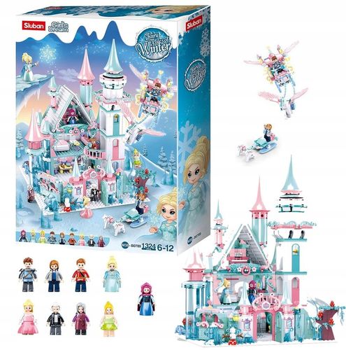 KLOCKI DLA DZIEWCZYNKI ZAMEK KRAINA LODU 1324 EL. ZESTAW KLOCKÓW PAŁAC na Arena.pl