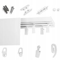 Karnisz sufitowy PODWÓJNY z maskownicą Szyna sufitowa z osłoną 9 CM 400