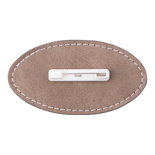 Identyfikator skórzany owalny 8,2 x 4,4 cm do sublimacji - szary na Arena.pl